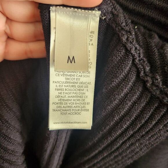 Victoria Victoria Beckham Sweater Womens Medium 100% Wool Ribbed Chunky Luxury O - Picture 4 of 6